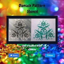 damask pattern stencil 3d print model - Mito3D