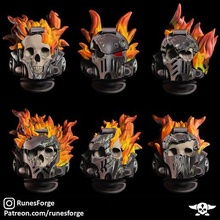 damned soul heads 40k warhammer spacemarine chaos damned legion model statue primaris head bits 3d print model - Mito3D