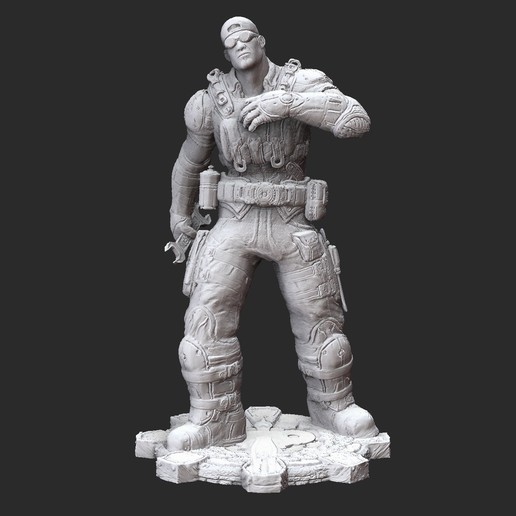 damon baird mechanic gears war 3d model stl file print game locust cog figure figurine miniature statue character 3D print model - Mito3D