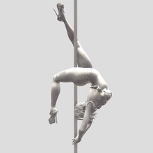 dansçı Kadın giyilmiş değişken Sanat kadın şekil kız vücut saç stili karakter insanlar minyatür bacaklar topuklu heykelcik insan striptizci 3d print model - Mito3D