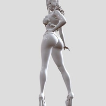 Danseur femme miniature Jeu femelle figure corps jambes fille figurine beauté mignonne strip tease talons coiffure 3d print model - Mito3D
