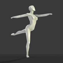 la danse de figure art géométriques minimaliste et abstraite sculpture l'homme femme low poly mode 3d print model - Mito3D