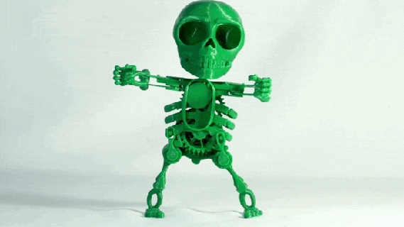 dancing skeleton flexi flexy articulate halloween nightmare christmas toy dancer dance funny cute 3d print model - Mito3D