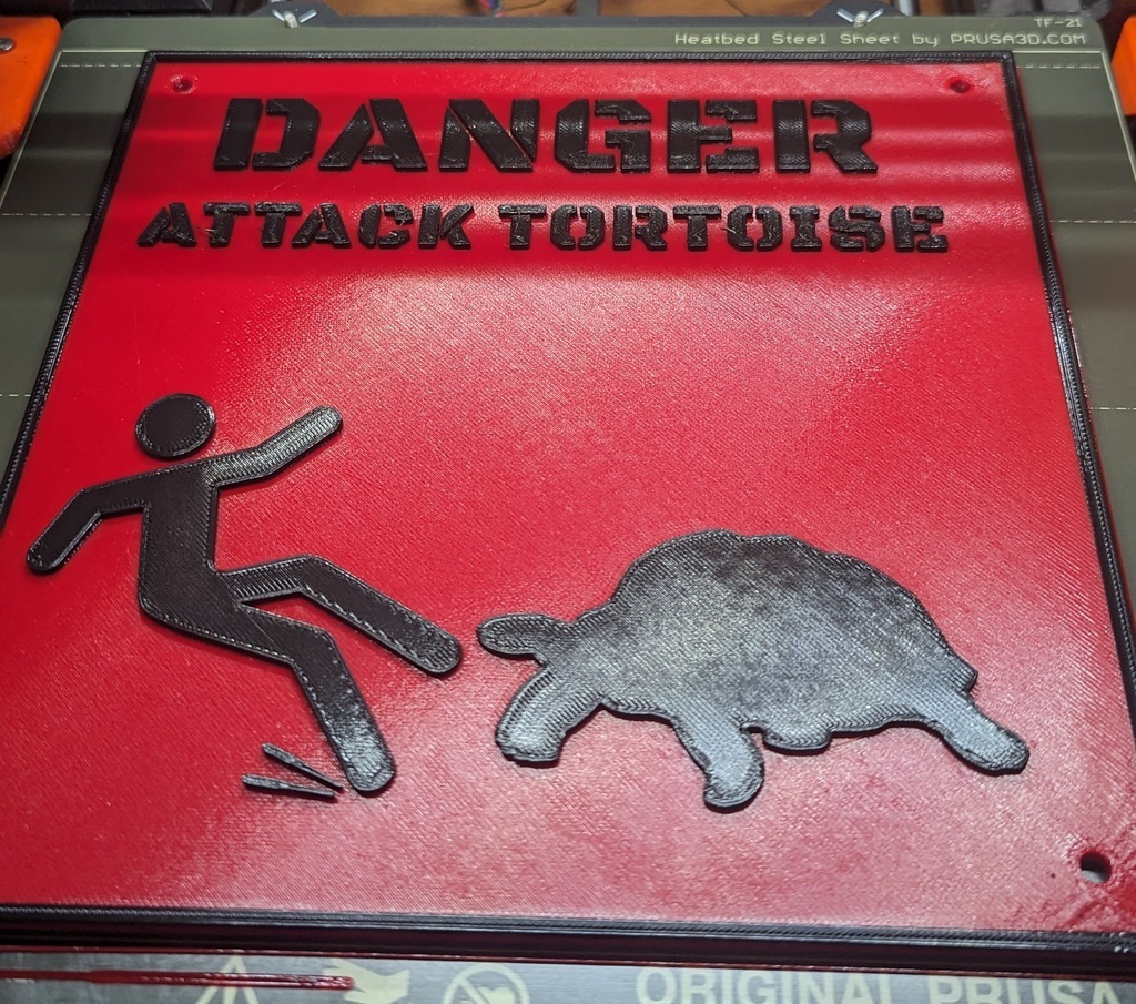 danger attack tortoise sign signs logos 3D print model - Mito3D