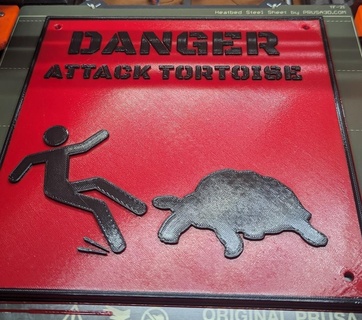 danger attack tortoise sign signs logos 3d print model - Mito3D
