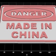 danger made china plate various 3d print model - Mito3D