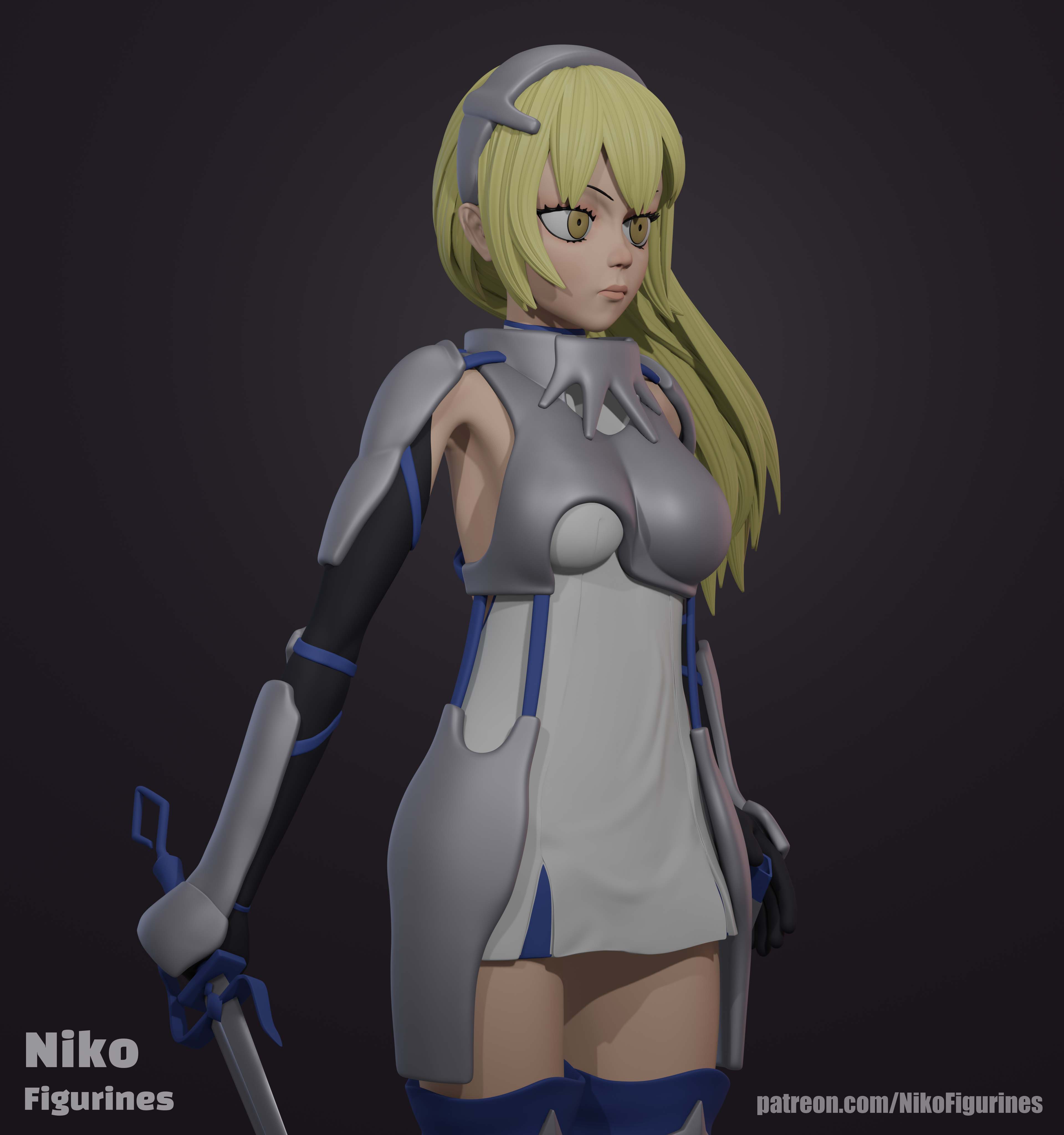 danmachi ais wallenstein character anime manga waifu sculpture figurine 3D print model - Mito3D