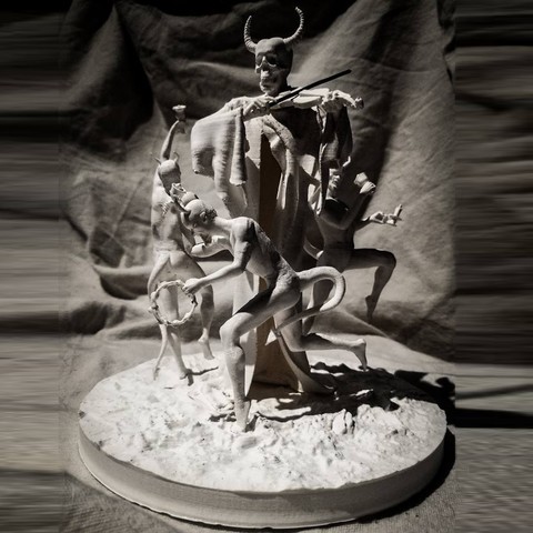 danse macabre art classic amazing epic cool challenging challenge artistic statue creepy gothique gothic skull death lucifer satan devil diable diablotins demon 3D print model - Mito3D