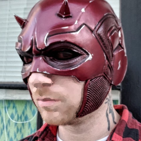 demolidor capacete do traje cosplay de arquivo stl impressão 3d modelo jogo máscara demônio monstro quadrinhos marvel 3D print model - Mito3D