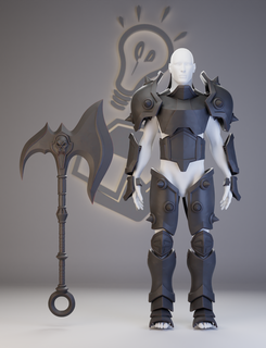 darius liga leyendas cosplay jajaja armadura hacha 3d print model - Mito3D