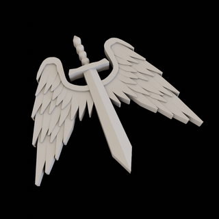 dark angels emblem v1 angel legion horus heresy tabletop gaming miniature 40000 war hammer symbol wh40k faction logo 3d print model - Mito3D