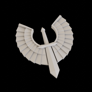 Sombrio anjos emblema v2 anjo legião Horus heresia tampo mesa jogos miniatura 40000 guerra martelo símbolo wh40k facção logotipo 3d print model - Mito3D