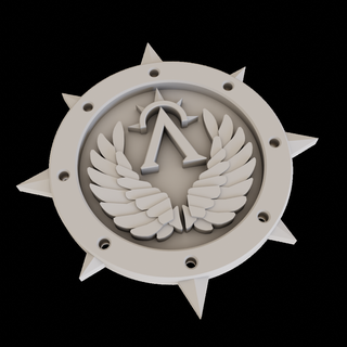 sombre anges aile fer emblème ange légion horus hérésie table jeu miniature 40000 guerre marteau symbole wh40k faction logo 3d print model - Mito3D