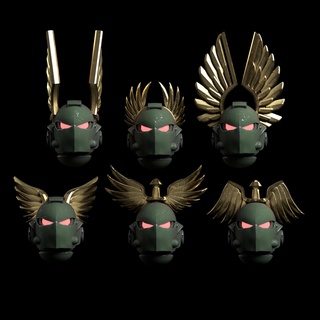 dark angels marine space helmets angel knight lion el'jonson 3d print model - Mito3D