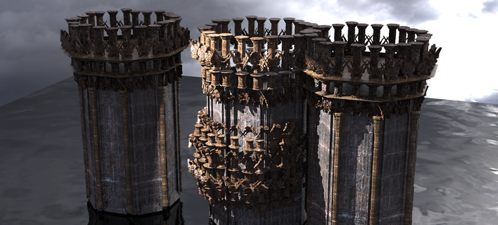 dark celtic gods tower stones 2 city castle cathedral complex ancient picoftheday trending monument history architectural fantasy church building 3d print model - Mito3D