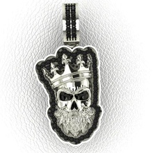 dark crown skull jewelry charms 3d print model - Mito3D