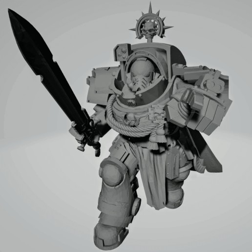 oscuro cruzado Marshall pesado armadura 40k 40k_warhammer templarios_negros capitán gravis primaris warhammer40k warhammer_40k wh40k 3D print model - Mito3D