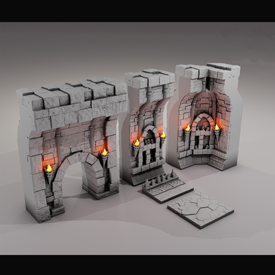 dark dungeons tabletop accessories - stone castle interior architecture miniature mini figurine character wild west western middle earth ages terrain medieval train d&d war anime keychain 40 hammer diorama 3d print model - Mito3D