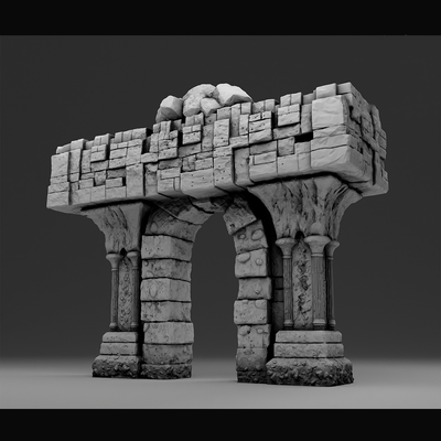dark dungeons tabletop accessories - stone t-entrance architecture miniature mini figurine character wild west western middle earth ages terrain medieval train d&d war anime keychain 40 hammer diorama 3d print model - Mito3D