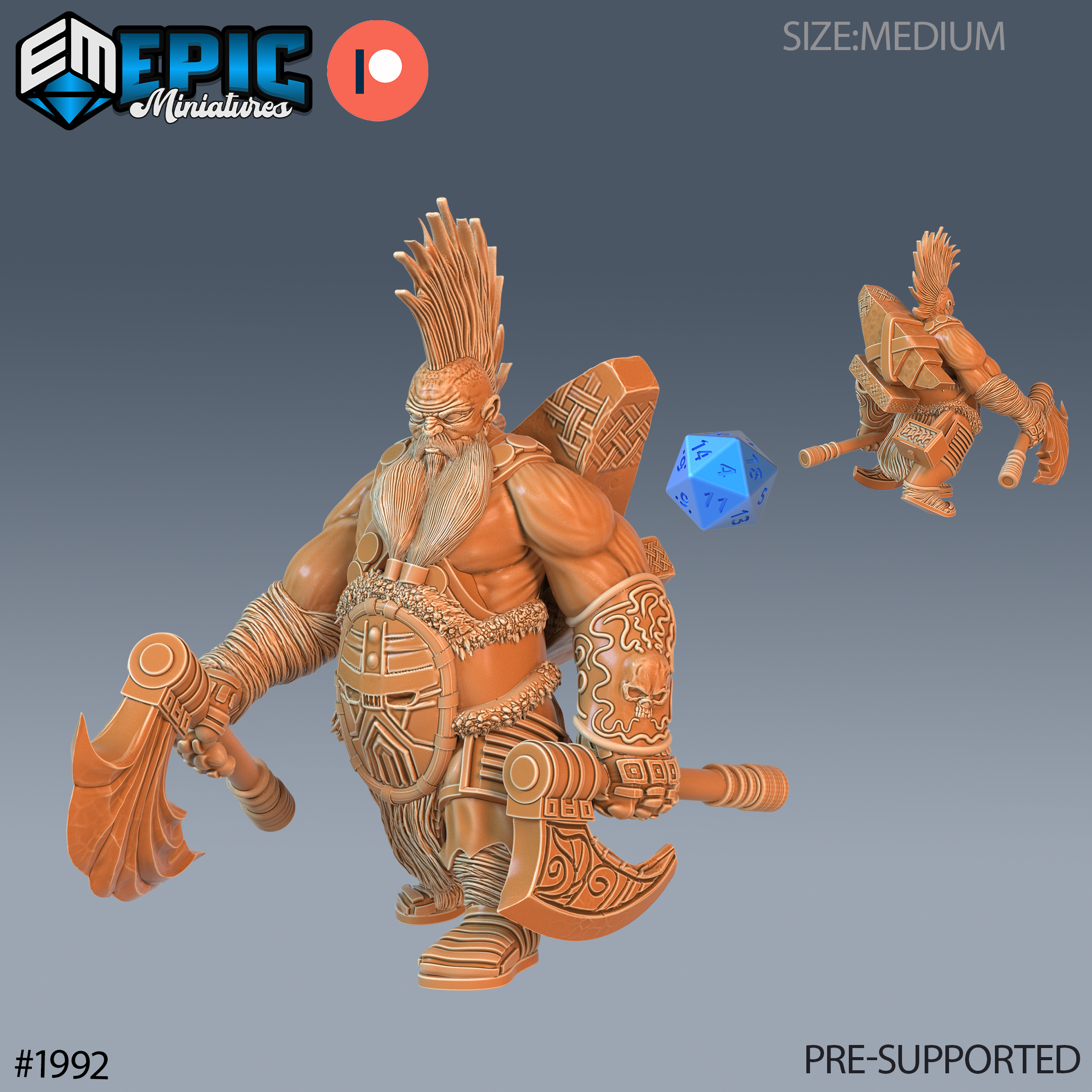 dark dwarf dnd miniature tabletop miniatures gaming monster 3d model rpg dndminis stl file Game epic-miniatures dndminiatures 3dprint 3dminiature printedminis 3dprinting dungeon fantasy roleplaying dragon warrior undead pre-supported 3D print model - Mito3D