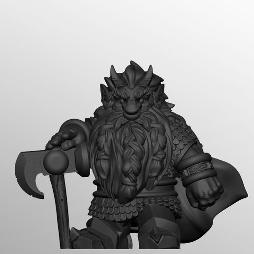 dark dwarf warrior game miniature sculpture warhammer chaos duergar dwarves wargaming infernal 3D print model - Mito3D