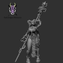 dark elf mage miniature dnd warhammer kingdom death pathfinder mini game dungeons dragons rpg 3d print model - Mito3D