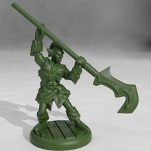 dark elf polearm fighter game dd dnd dungeons dragons miniature miniatures tabletop wargame toy accessories 3d print model - Mito3D