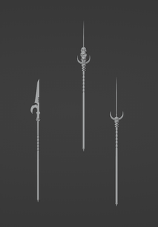 sombre elfe lances lance pointe sombre elfe espace raider ravageur crâne lance 3d print model - Mito3D