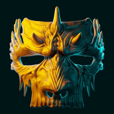 dark fantasy demon mask prop cosplay halloween 3d print model - Mito3D