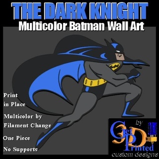 dark knight - multicolor batman super hero wall art fan fanart 3d superhero classic easy print multi color place supports decor dc comics bat man decoration night 3d print model - Mito3D