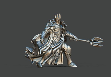dark lord - 36 mm height lotr sauron mordor wargaming wargame 28mm knight wraith 3d print model - Mito3D