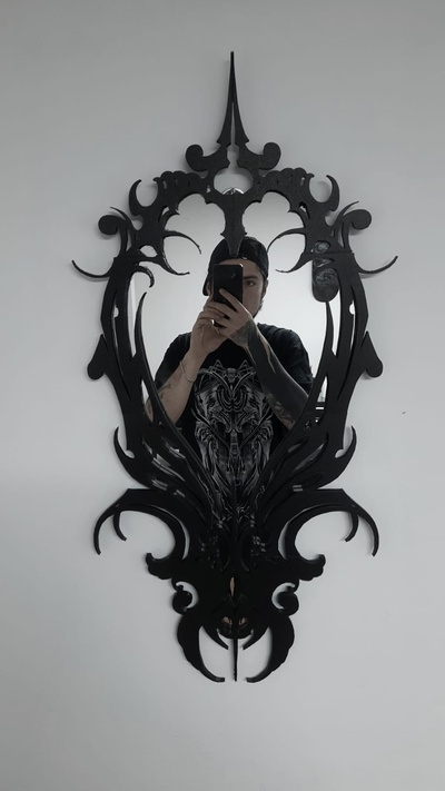 dark ornament mirror ornamental calligraphy 3d print model - Mito3D
