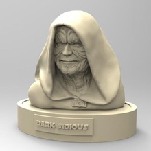escuro sidious a arte o imperador no peito sith star wars 3d print model - Mito3D