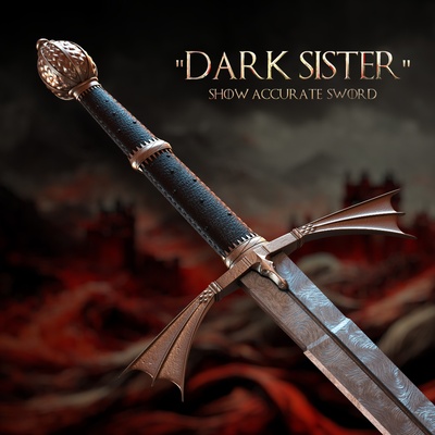 sombrio irmã preciso casa of dragão jogos tronos valiriano aço espada del damon targaryen fogo negro 3d print model - Mito3D