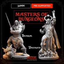 dark sorcerer + barbarian - masters dungeons heroquest dungeons&draggons art dungeonsanddragons epic fantasy hero boardgame tabletop primal d&d 3d print model - Mito3D