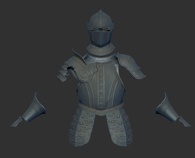dark souls' fallen knight cosplay set souls armor hollow undead replica 3d print model - Mito3D
