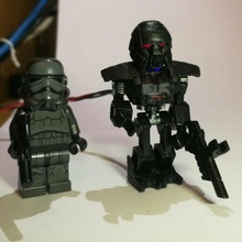 Sombrio soldados Lego tronco modelagem 3d impressão Estrela guerras corpo Soldado andróide robô mandaloriano blocos quadra personalizadas cabeça brinquedo 3d print model - Mito3D