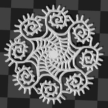 darkcity styled christmas decor snowflake spirals 2 versions 3d print model - Mito3D