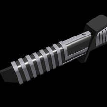 darksaber handle simplified lightsaber lightsabre star wars mandalorian 3d print model - Mito3D
