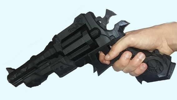 Darksiders 2 redenção gadget montar morte jogos arma fogo tamanho natural pistola vídeo consoles 3d print model - Mito3D