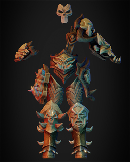 pantalones oscuros ii muerte completo armadura cosplay oscuro cráneo esqueleto máscara casco guerrero horror juego videojuego 3d print model - Mito3D