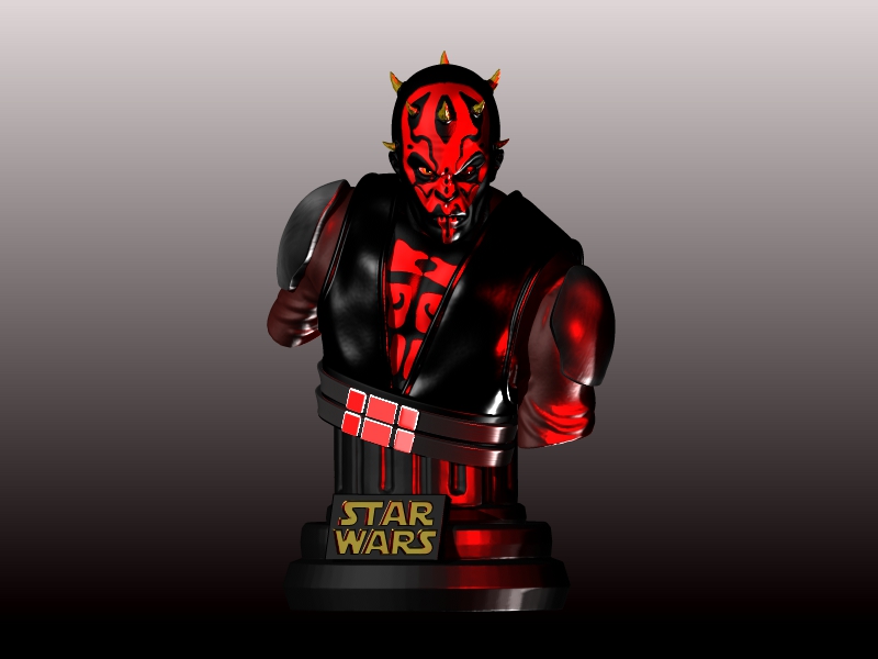 darth maul clone wars bust dark side star sith kenobi vader mandalorian 3D print model - Mito3D