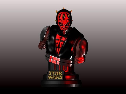 darth maul clone wars bust dark side star sith kenobi vader mandalorian 3d print model - Mito3D