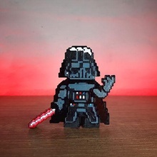 Darth Vader star savaşlar biraz 8bit piksel sanatı karikatür manyetik 3d print model - Mito3D