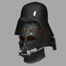 darth vader helmet rotj components 3d print model - Mito3D