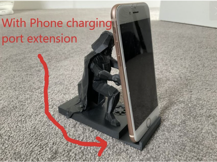 darth vader phone holder w charging port star wars charger phone phone holder darth vader holder cool iphone  3d print model - Mito3D