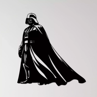 darth vader wall art sci-fi villain silhouette star wars dark space opera sith lord iconic character movie galactic empire force user cinematic icon interstellar film fantasy mask symbol classic warrior antagonist 3d print model - Mito3D
