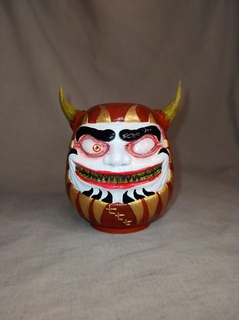 daruma japanese yokai legend gift demon horns art toy culture escucltura creepy 3d print model - Mito3D