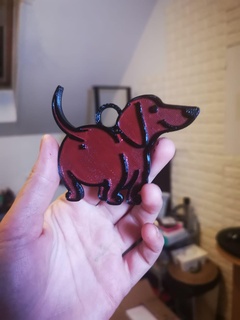 perro salchicha llavero gracioso 3d print model - Mito3D