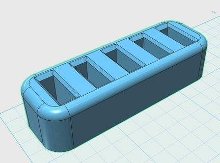 dashstick - usb memory stick dashboard bank 5 slot automotive 3d print model - Mito3D
